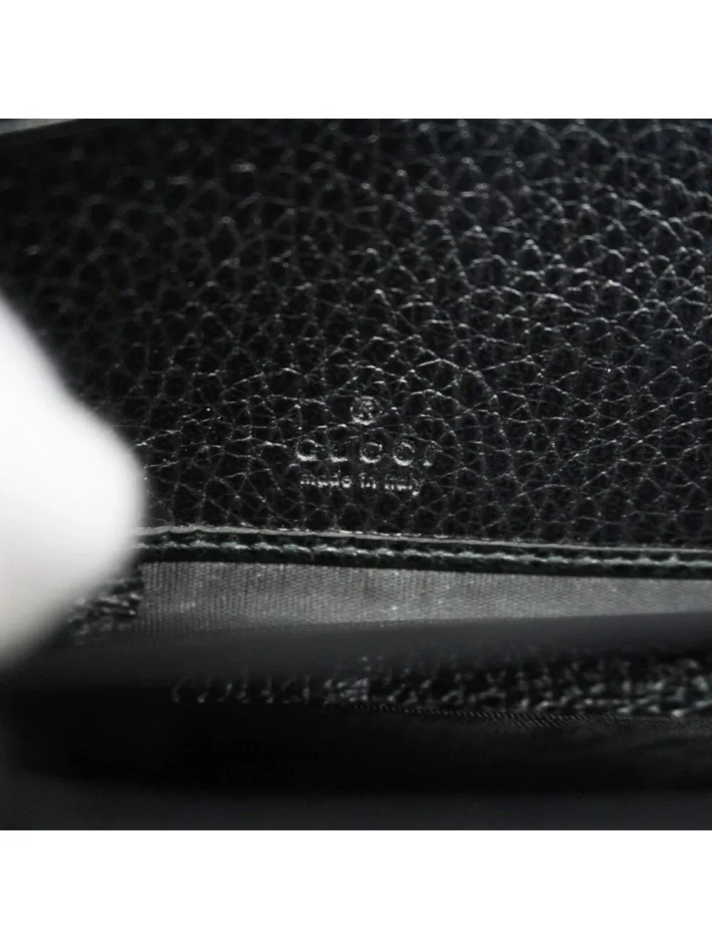 Gucci Wallet GG Marmont Leather Black Gold - Picture 4 of 7